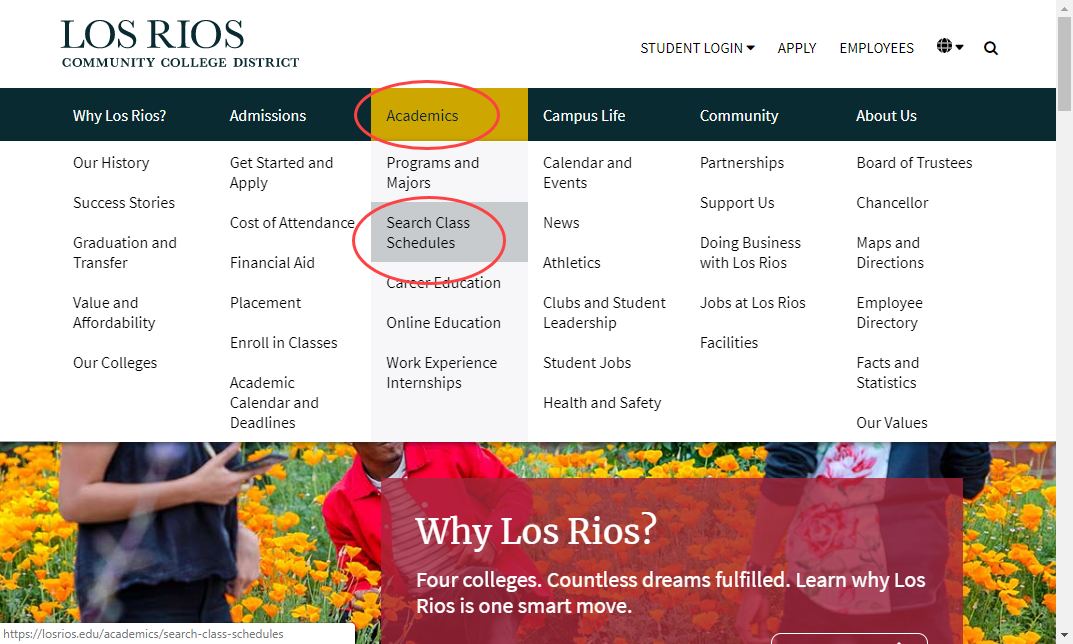 How do I search for open classes? Los Rios Information Technology