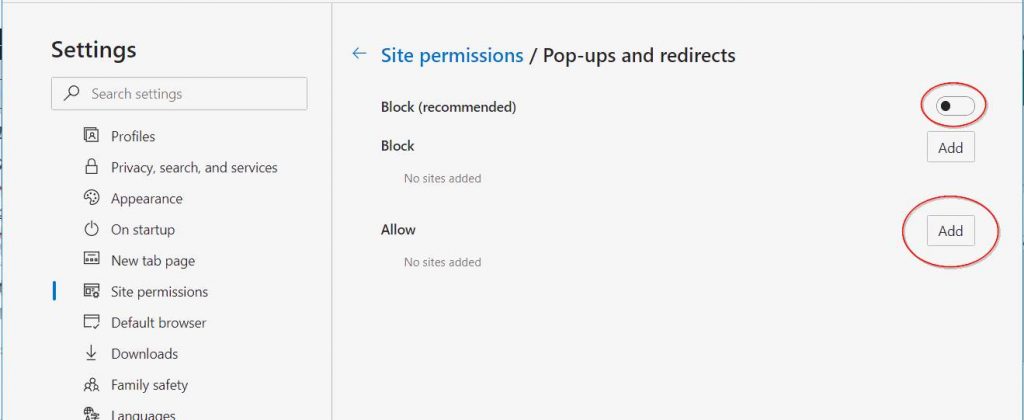 Turn Off Pop Up Blocker Microsoft Edge Los Rios Information Technology Help Desk